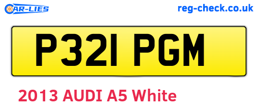 P321PGM are the vehicle registration plates.