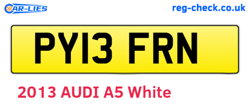 PY13FRN are the vehicle registration plates.