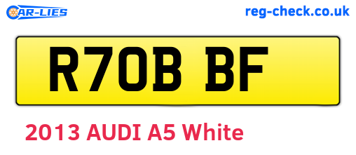 R70BBF are the vehicle registration plates.