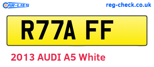 R77AFF are the vehicle registration plates.