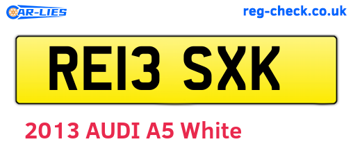 RE13SXK are the vehicle registration plates.