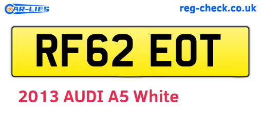 RF62EOT are the vehicle registration plates.