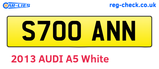 S700ANN are the vehicle registration plates.