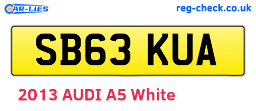 SB63KUA are the vehicle registration plates.