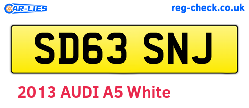 SD63SNJ are the vehicle registration plates.