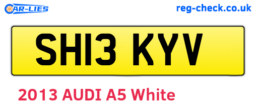 SH13KYV are the vehicle registration plates.