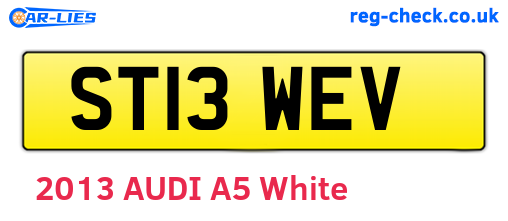 ST13WEV are the vehicle registration plates.