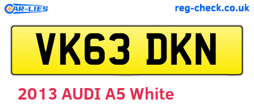 VK63DKN are the vehicle registration plates.