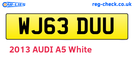 WJ63DUU are the vehicle registration plates.