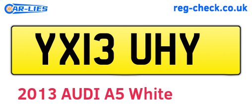 YX13UHY are the vehicle registration plates.