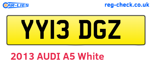 YY13DGZ are the vehicle registration plates.
