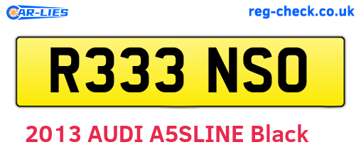 R333NSO are the vehicle registration plates.