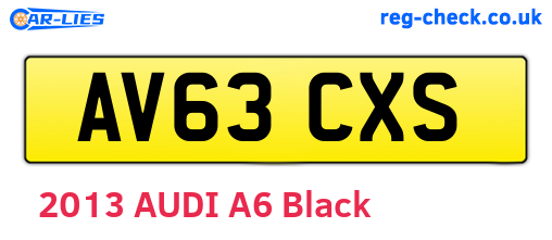 AV63CXS are the vehicle registration plates.