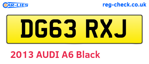 DG63RXJ are the vehicle registration plates.
