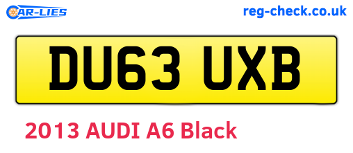 DU63UXB are the vehicle registration plates.