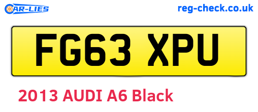 FG63XPU are the vehicle registration plates.