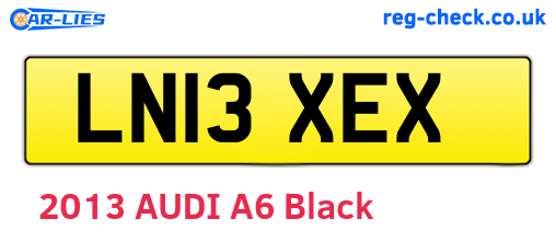 LN13XEX are the vehicle registration plates.