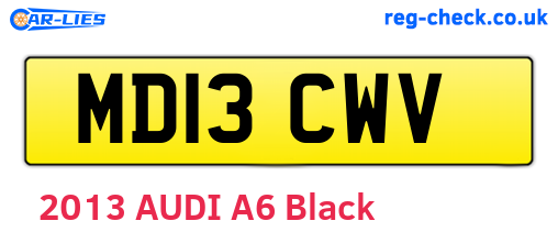 MD13CWV are the vehicle registration plates.