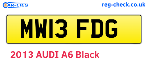 MW13FDG are the vehicle registration plates.