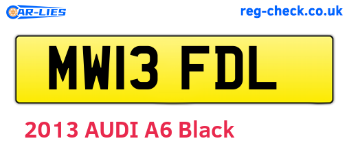 MW13FDL are the vehicle registration plates.