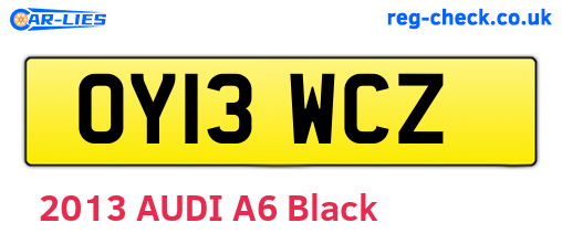 OY13WCZ are the vehicle registration plates.