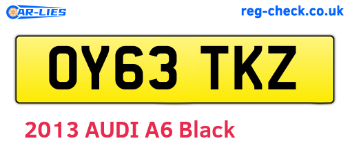OY63TKZ are the vehicle registration plates.