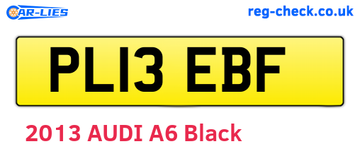 PL13EBF are the vehicle registration plates.