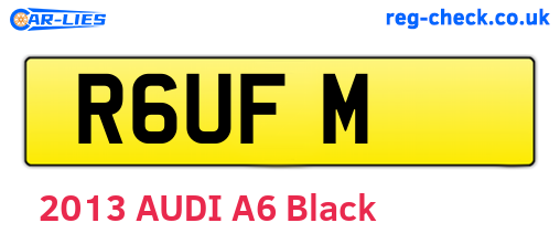 R6UFM are the vehicle registration plates.