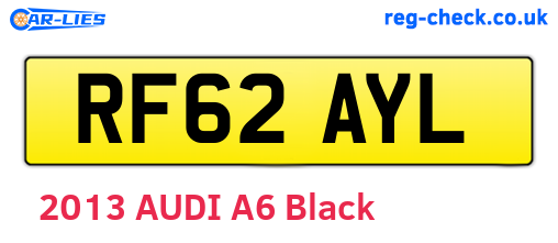 RF62AYL are the vehicle registration plates.