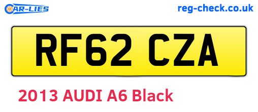 RF62CZA are the vehicle registration plates.