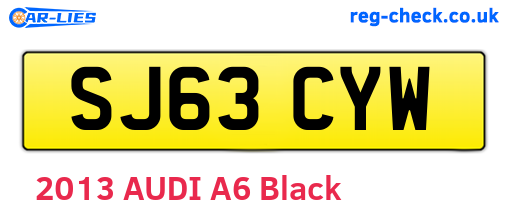 SJ63CYW are the vehicle registration plates.