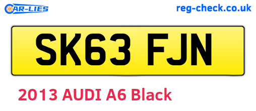 SK63FJN are the vehicle registration plates.