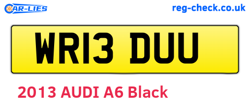 WR13DUU are the vehicle registration plates.