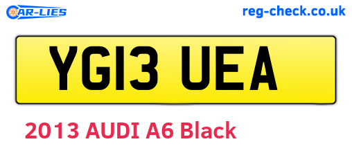 YG13UEA are the vehicle registration plates.