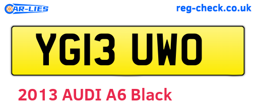 YG13UWO are the vehicle registration plates.