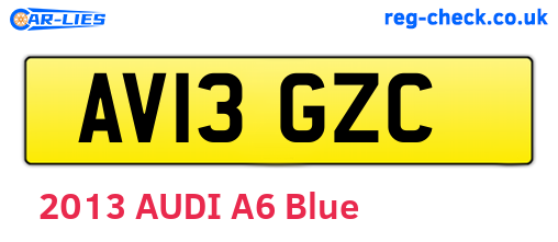 AV13GZC are the vehicle registration plates.