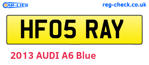 HF05RAY are the vehicle registration plates.