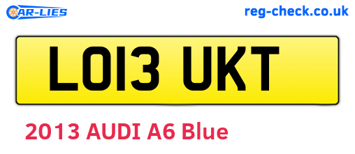 LO13UKT are the vehicle registration plates.