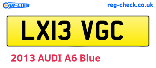 LX13VGC are the vehicle registration plates.