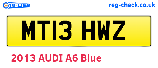 MT13HWZ are the vehicle registration plates.