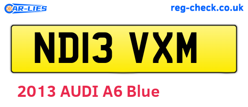 ND13VXM are the vehicle registration plates.