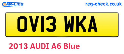 OV13WKA are the vehicle registration plates.