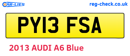 PY13FSA are the vehicle registration plates.