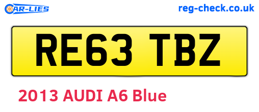 RE63TBZ are the vehicle registration plates.