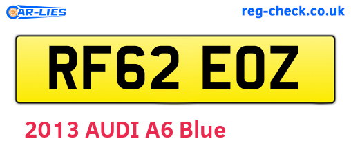 RF62EOZ are the vehicle registration plates.
