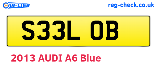 S33LOB are the vehicle registration plates.