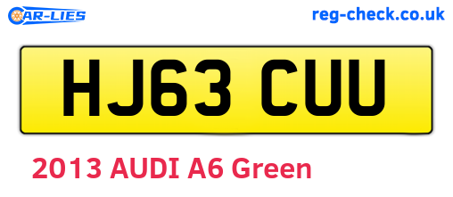 HJ63CUU are the vehicle registration plates.
