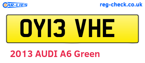 OY13VHE are the vehicle registration plates.