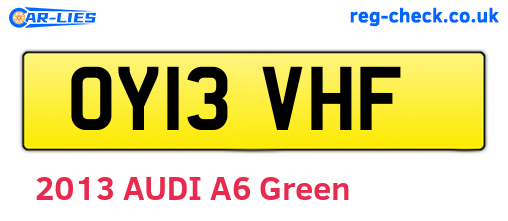 OY13VHF are the vehicle registration plates.
