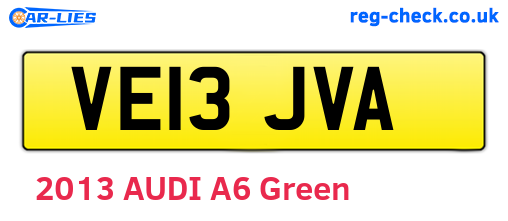 VE13JVA are the vehicle registration plates.